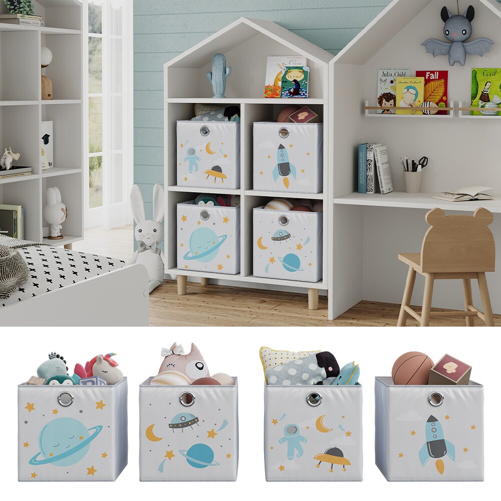 Vicco Faltboxen - 2er Set "Weltall", 30 x 30 cm, Grau, Aufbewahrungsbox, abwaschbar - Bild 1