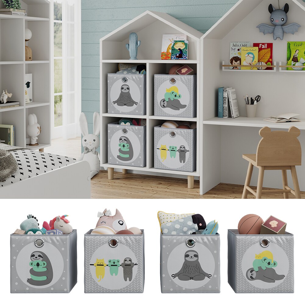 Vicco Faltboxen - 2er Set "Faultiere", 30 x 30 cm, Grau, Aufbewahrungsbox, abwaschbar - Bild 1