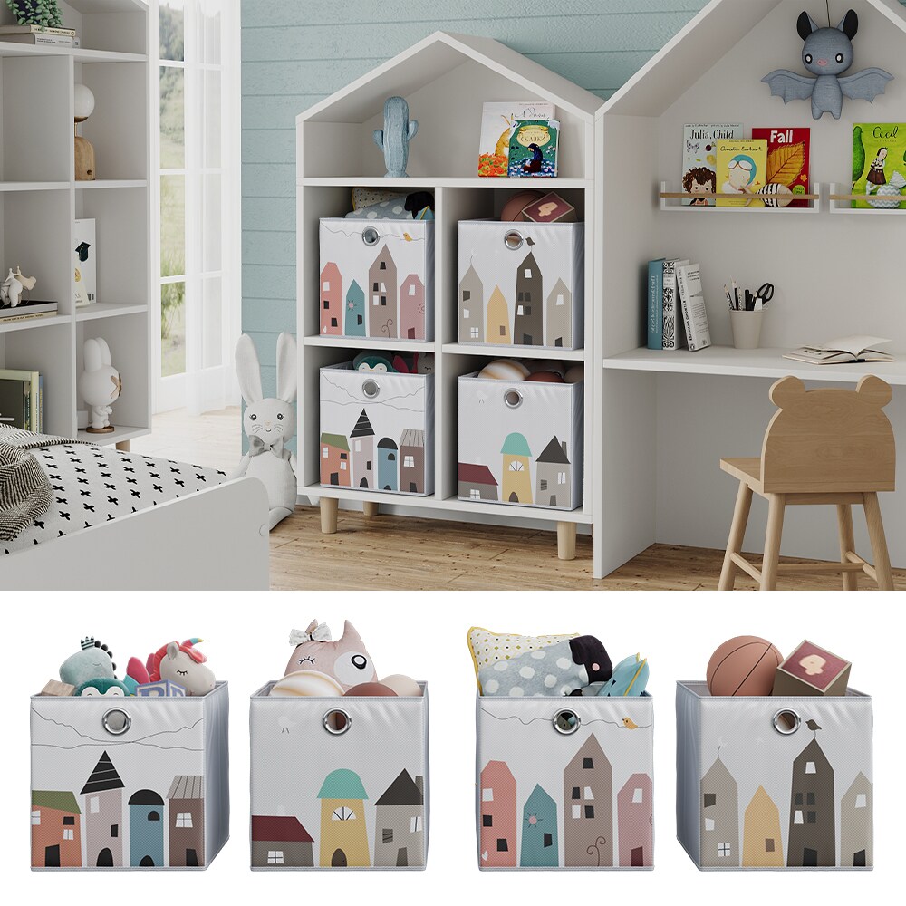 Vicco Faltboxen – 2er Set „Stadt“, 30 x 30 cm, Grau, Aufbewahrungsbox, abwaschbar | 04066731346011