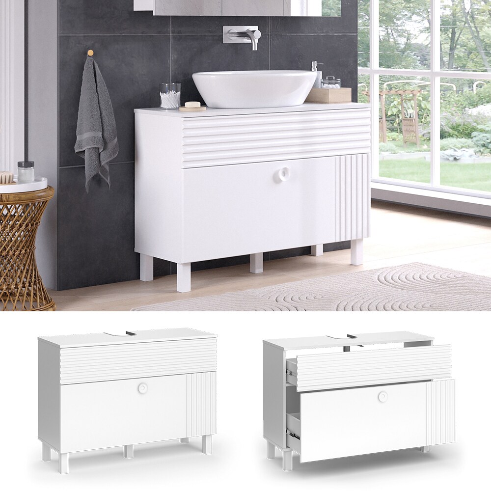 Vicco Waschtischunterschrank Sola 100,2 x 72,4 cm Weiß matt, modern, Badezimmer | 04066731340712