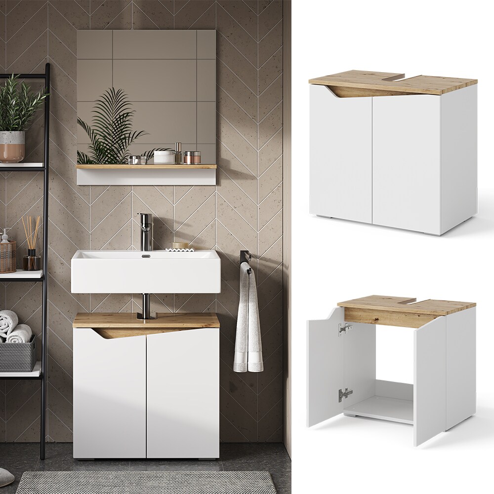 Vicco Waschtischunterschrank Marelle 60 x 57,5 cm Wei&szlig; Artisan modern Badezimmer - Bild 1