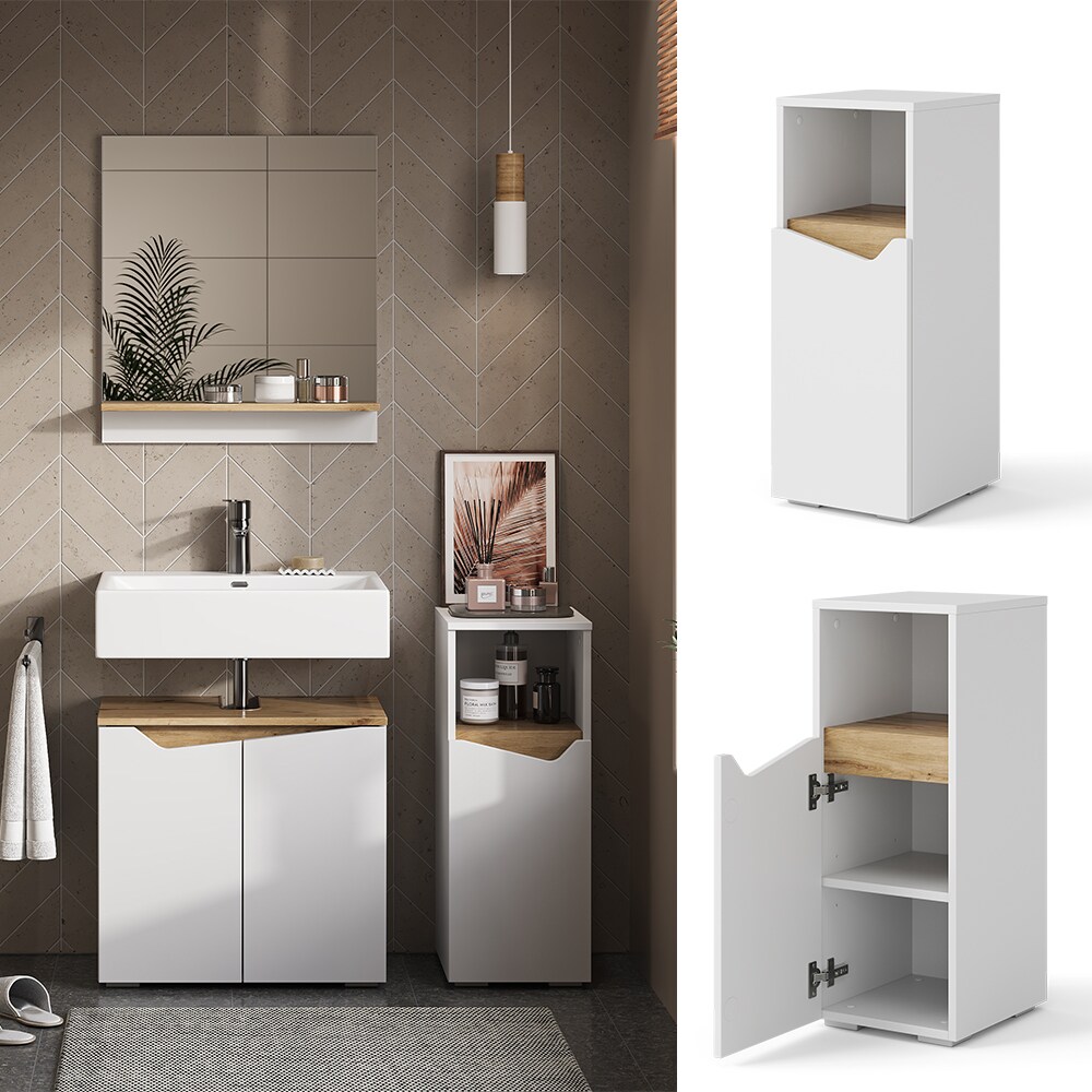 Vicco Midischrank Marelle 30 x 74 cm, Weiß Artisan Badschrank modern Badezimmer | 04066731340439