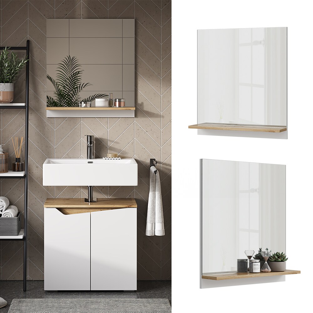 Vicco Badspiegel Marelle 60 x 67 cm modern Wandspiegel mit Ablage für Badezimmer | 04066731340460