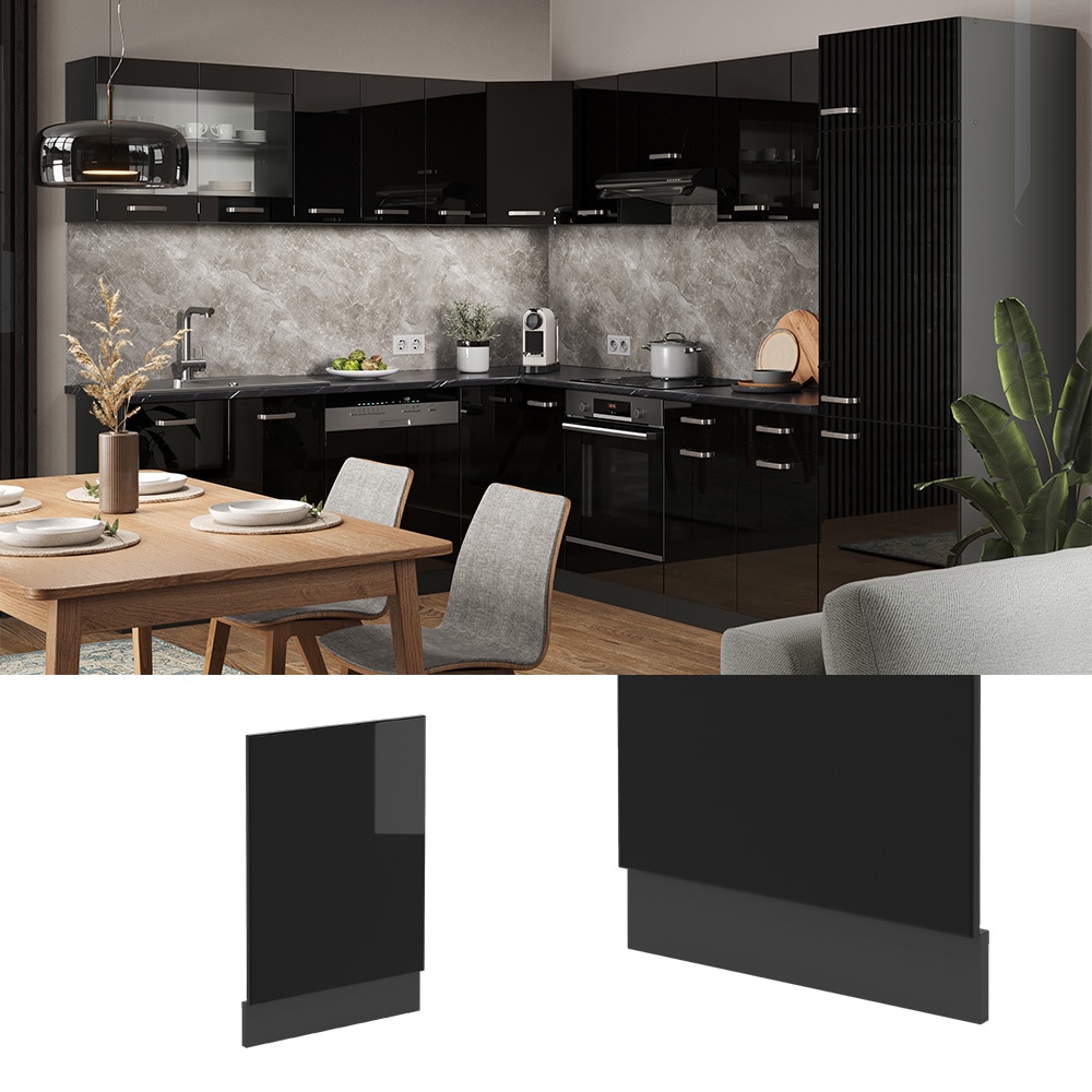 Vicco Geschirrsp&uuml;lerblende K&uuml;chenm&ouml;bel R-Line Solid Anthrazit Schwarz 45 cm modern - Bild 1