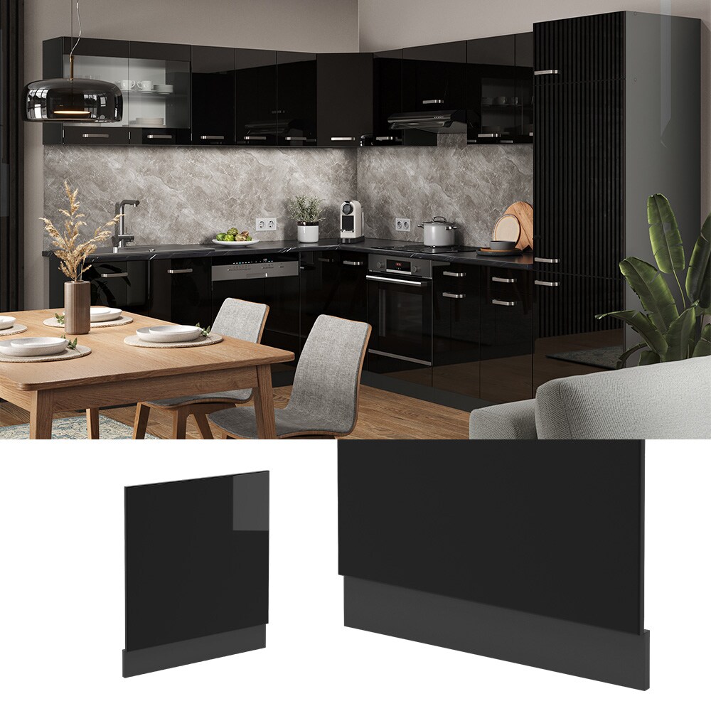 Vicco Geschirrsp&uuml;lerblende K&uuml;chenm&ouml;bel R-Line Solid Anthrazit Schwarz 60 cm modern - Bild 1