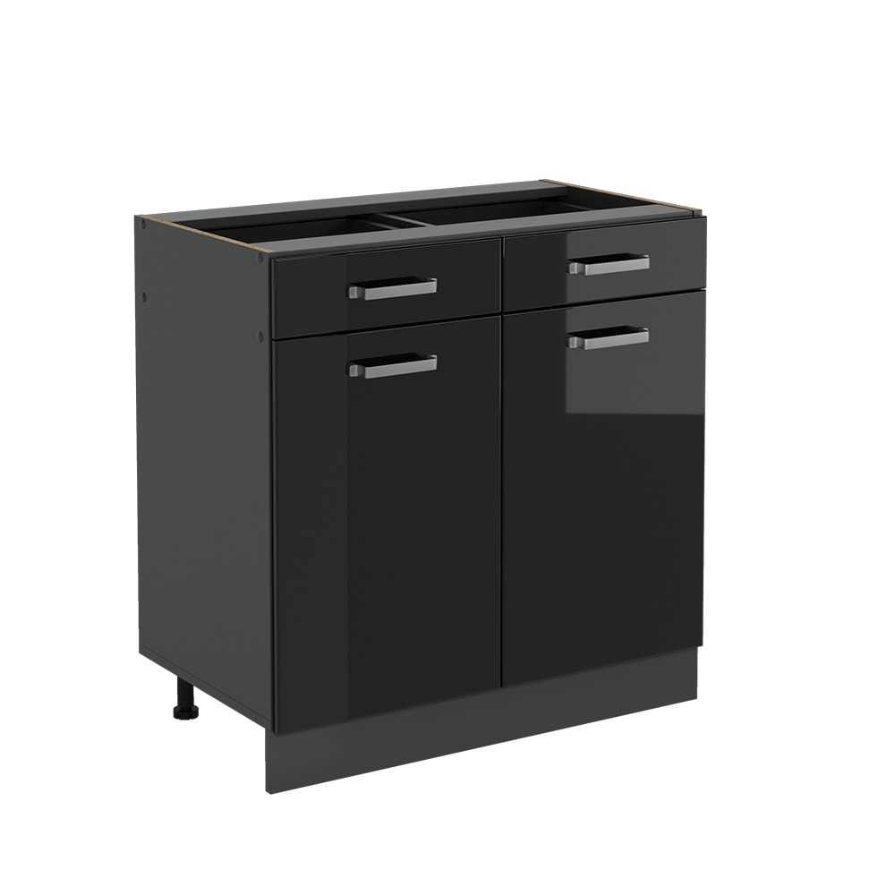 Vicco Schubunterschrank K&uuml;chenschrank R-Line Solid Anthrazit Schwarz 80 cm modern - Bild 1