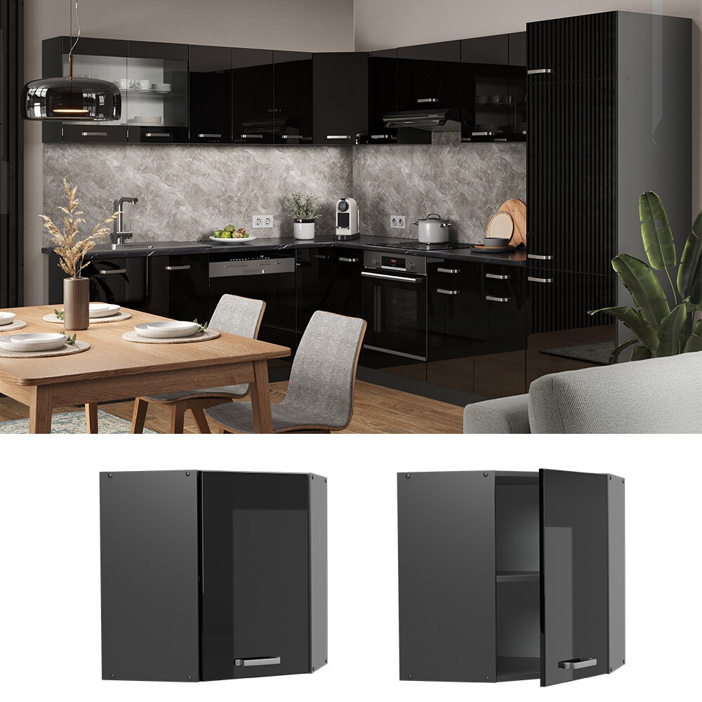 Vicco Eckh&auml;ngeschrank K&uuml;chenschrank R-Line Solid Anthrazit Schwarz 57 cm modern - Bild 1