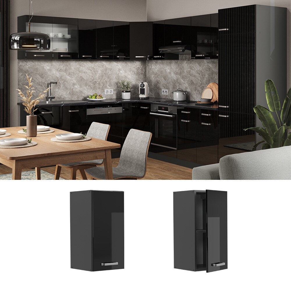 Vicco Hängeschrank Küchenschrank R-Line Solid Anthrazit Schwarz 30 cm modern