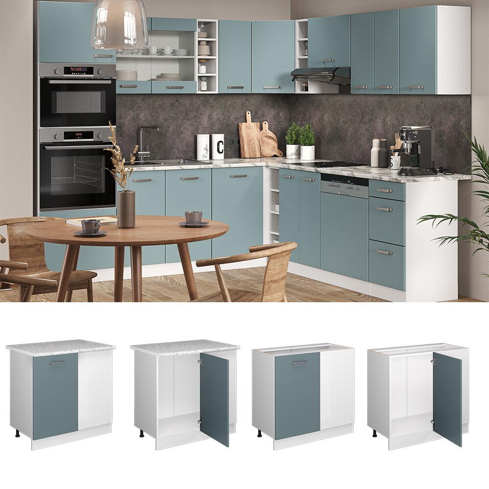 Vicco Eckunterschrank Küchenschrank R-Line Solid Weiß Blau Grau 86 cm modern Arbeitsplatte