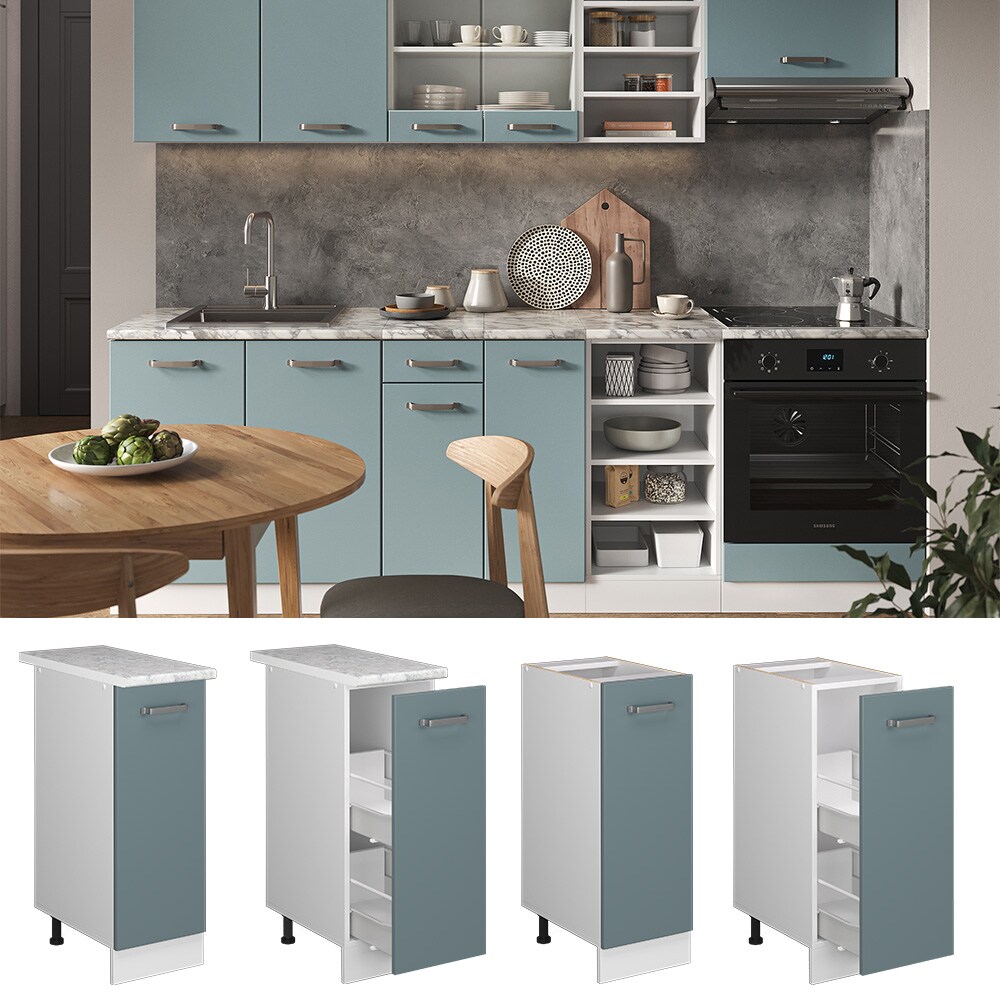 Vicco Apothekerunterschrank Küchenschrank R-Line Solid Weiß Blau Grau 30 cm modern