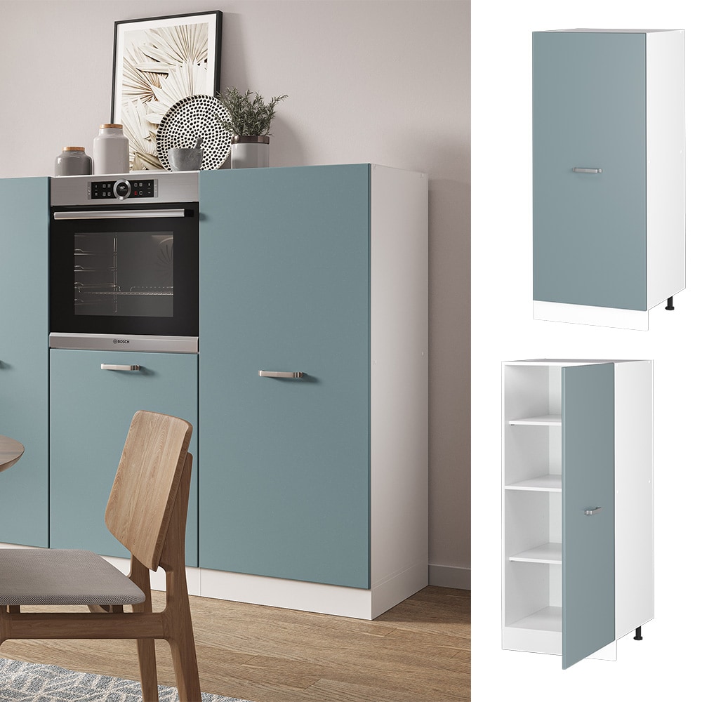 Vicco Vorratsschrank K&uuml;chenschrank R-Line Solid Wei&szlig; Blau Grau 60 cm modern gro&szlig;e T&uuml;r - Bild 1