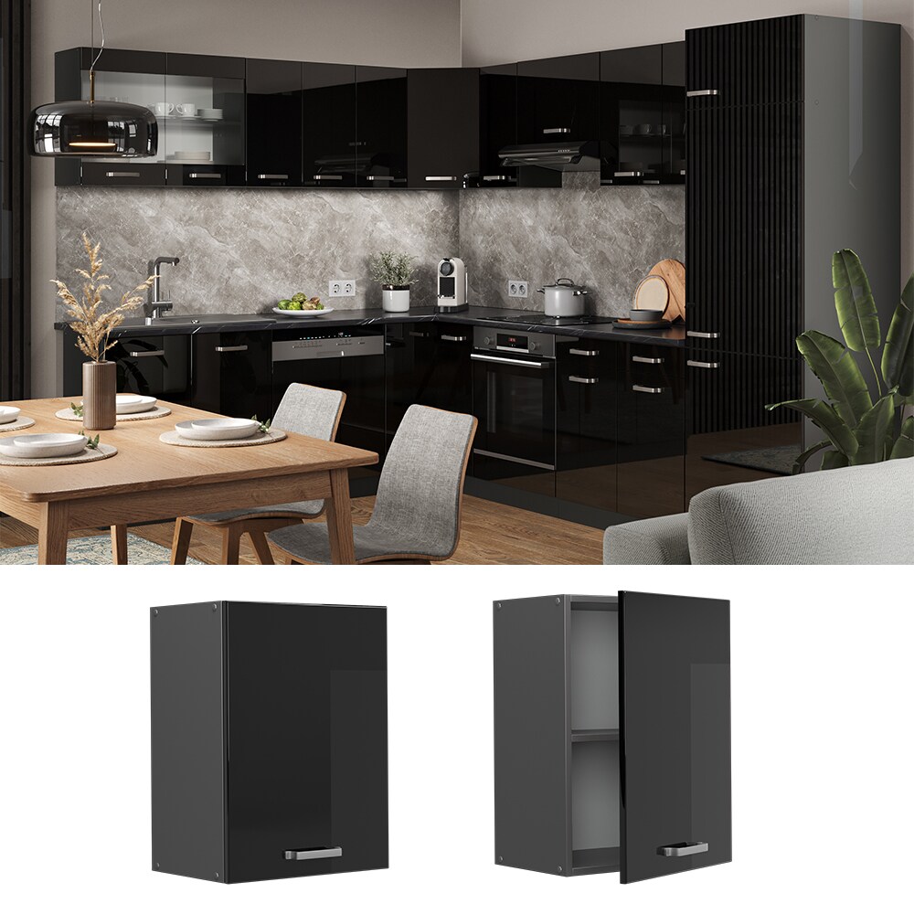 Vicco H&auml;ngeschrank K&uuml;chenschrank R-Line Solid Anthrazit Schwarz 45 cm modern - Bild 1