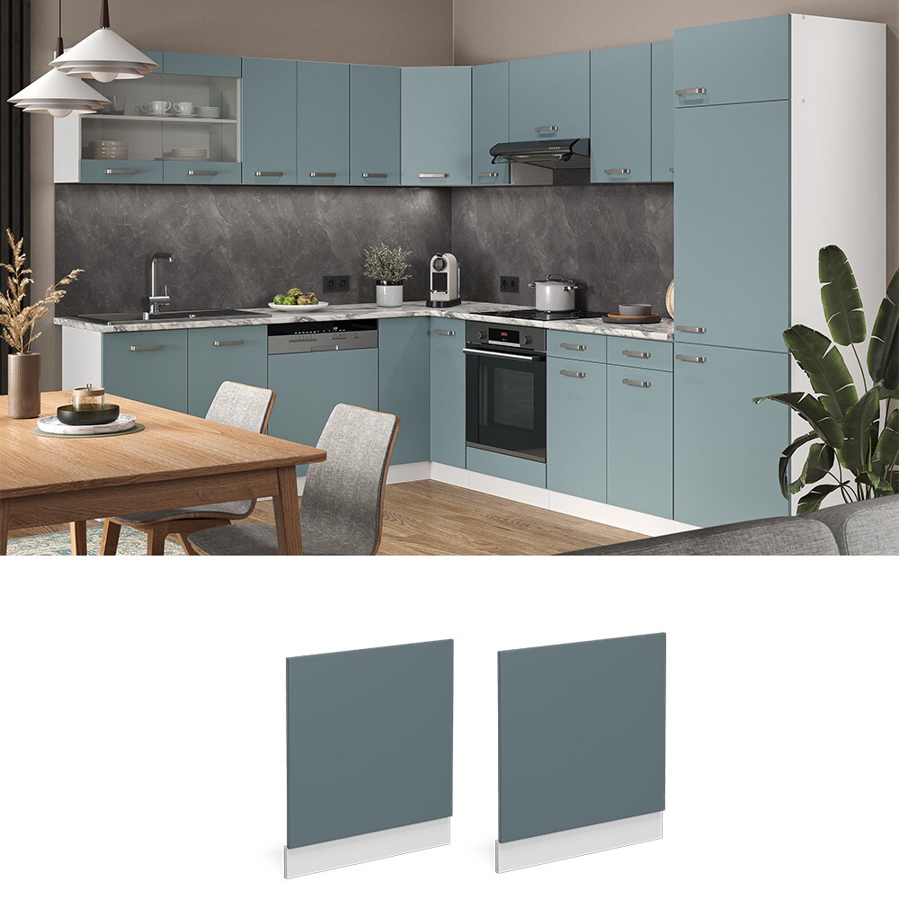 Vicco Geschirrspülerblende Küchenmöbel R-Line Solid Weiß Blau Grau 60 cm modern Arbeitsplatte