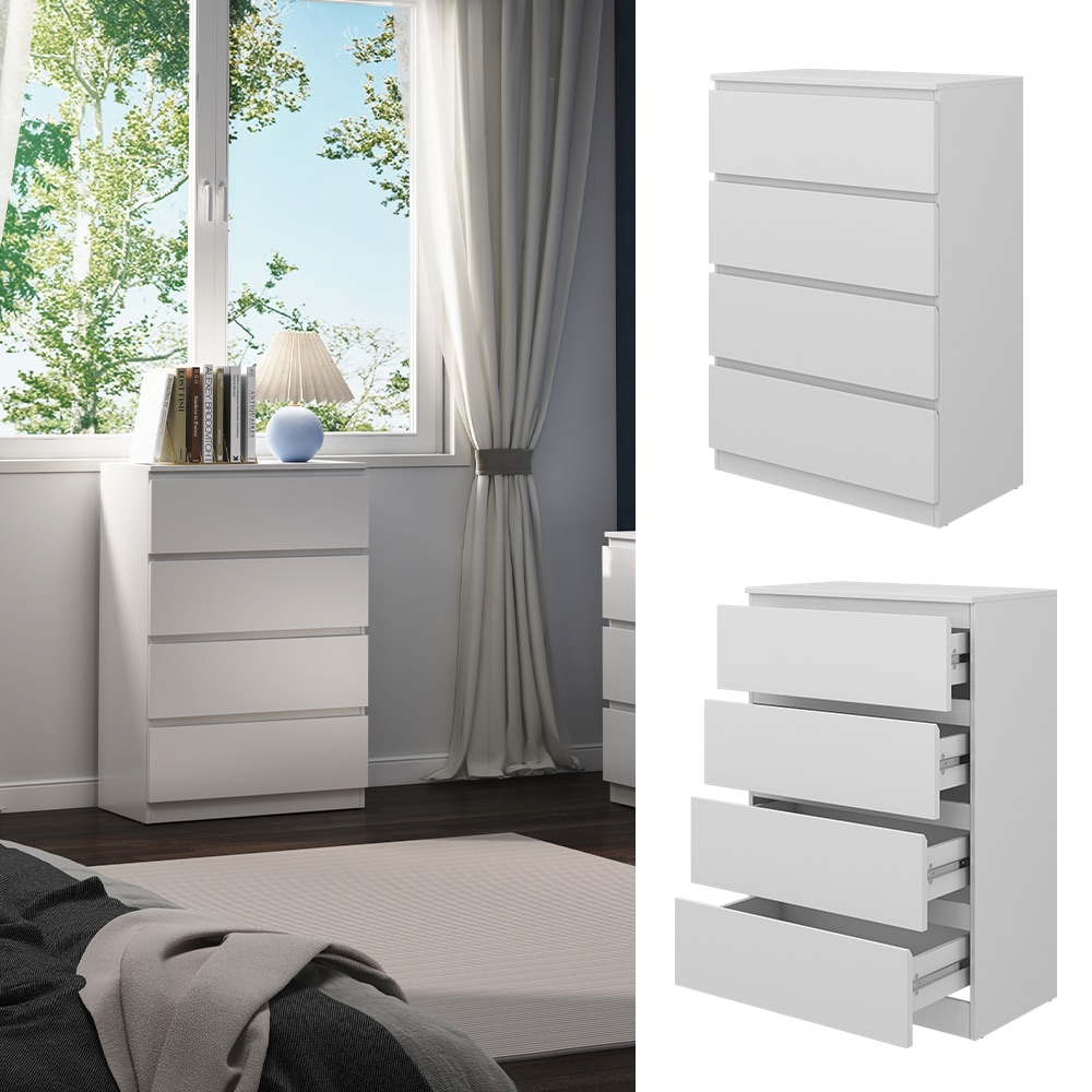 Vicco Kommode Calisto, Wei&szlig; 70 x 102 cm, mit 4 Schubf&auml;cher, Schrank, Wohnzimmer - Bild 1