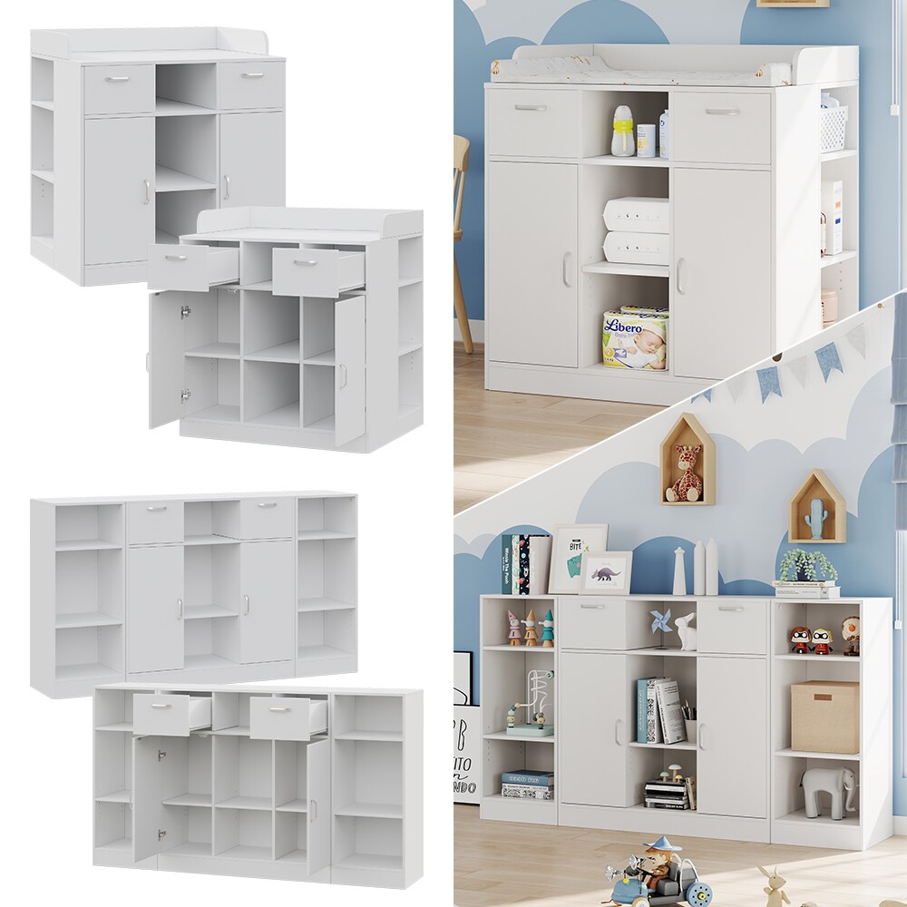 Vicco Wickelkommode Lotte Wei&szlig; 101 x 111 cm modern Babyzimmer - Bild 1