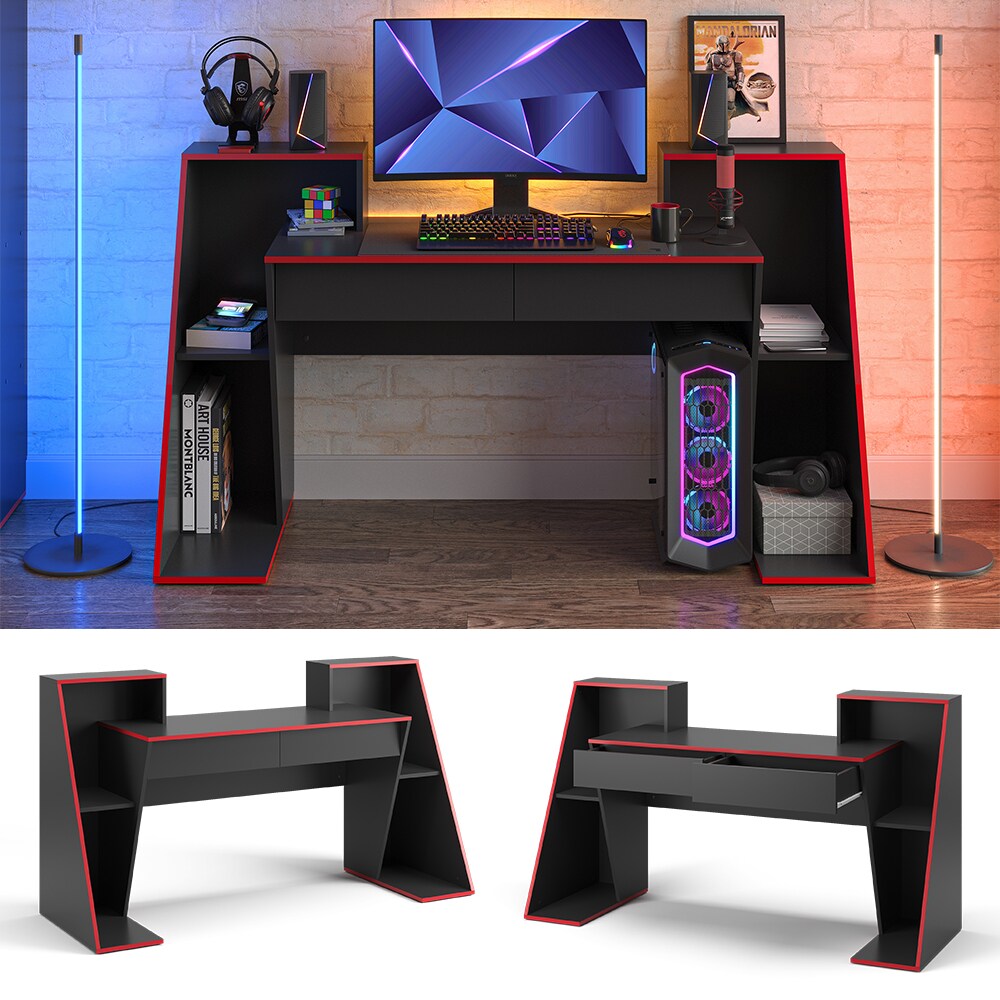 Vicco Computertisch Gamingtisch Roko Schwarz Rot modern 170 x 95 cm - Bild 1