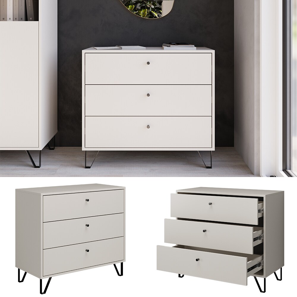 Vicco Sideboard Aldo Cashmere 84 x 40 cm Kommode 3 Schubladen - Bild 1