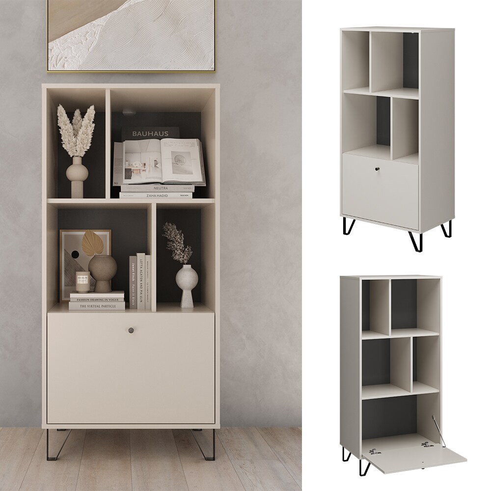 Vicco Aktenregal Aldo Cashmere 64 x 135 cm Wohnzimmer 1 T&uuml;r - Bild 1