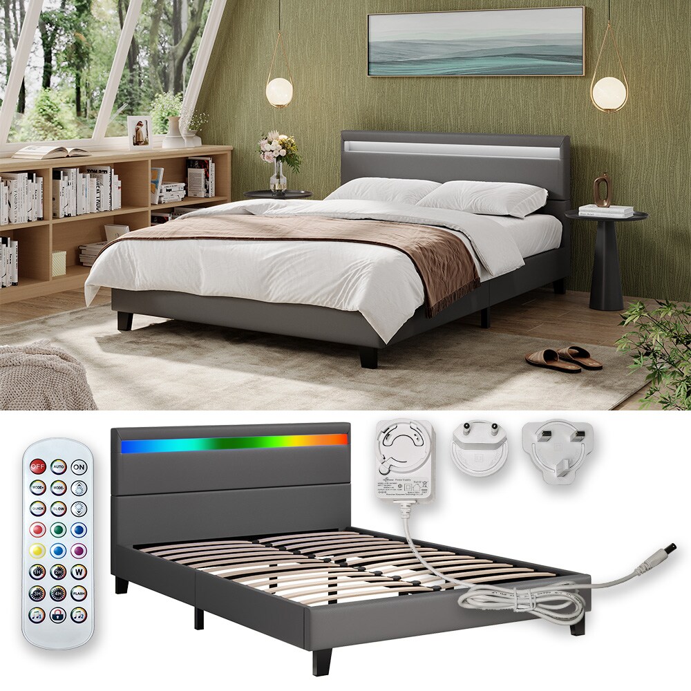 Vitalispa Bettgestell Bern Grau 147 x 215 cm mit LED-Beleuchtung - Bild 1