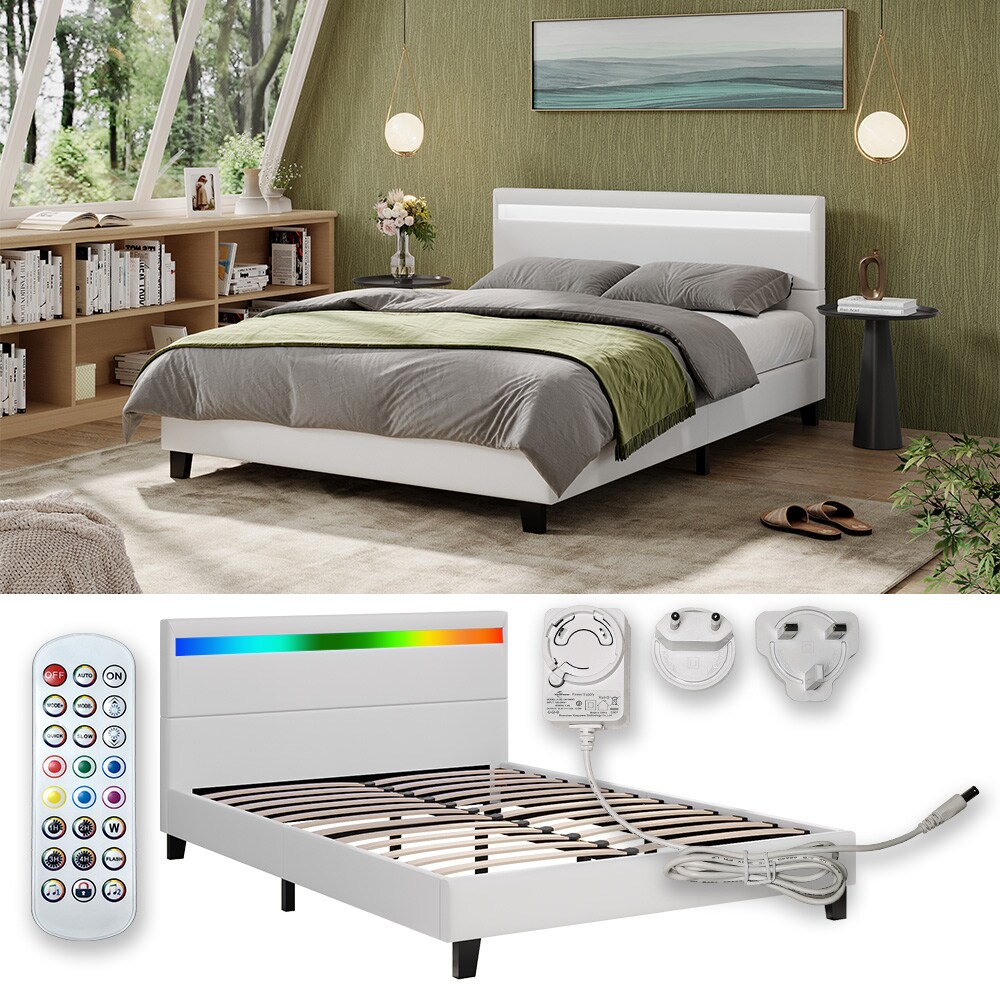 Vitalispa Bettgestell Bern Wei&szlig; 147 x 215 cm mit LED-Beleuchtung - Bild 1