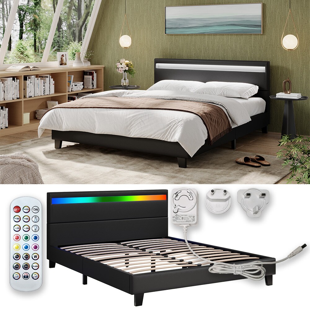 Vitalispa Bettgestell Bern Grau 147 x 215 cm mit LED-Beleuchtung - Bild 1