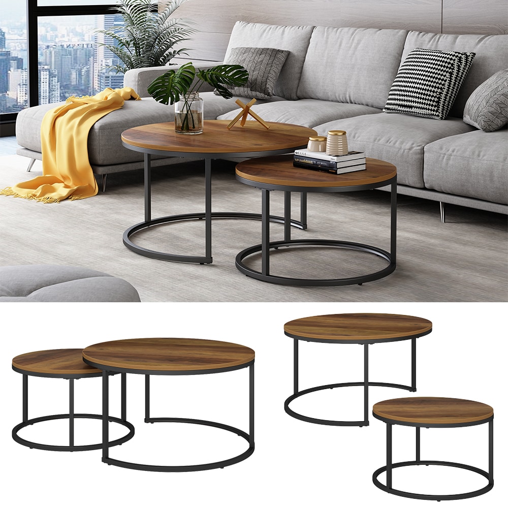 Vicco Couchtisch Montreal Holz Marmor-Optik 77 x 40 cm Wohnzimmertisch 2er-Set - Bild 1