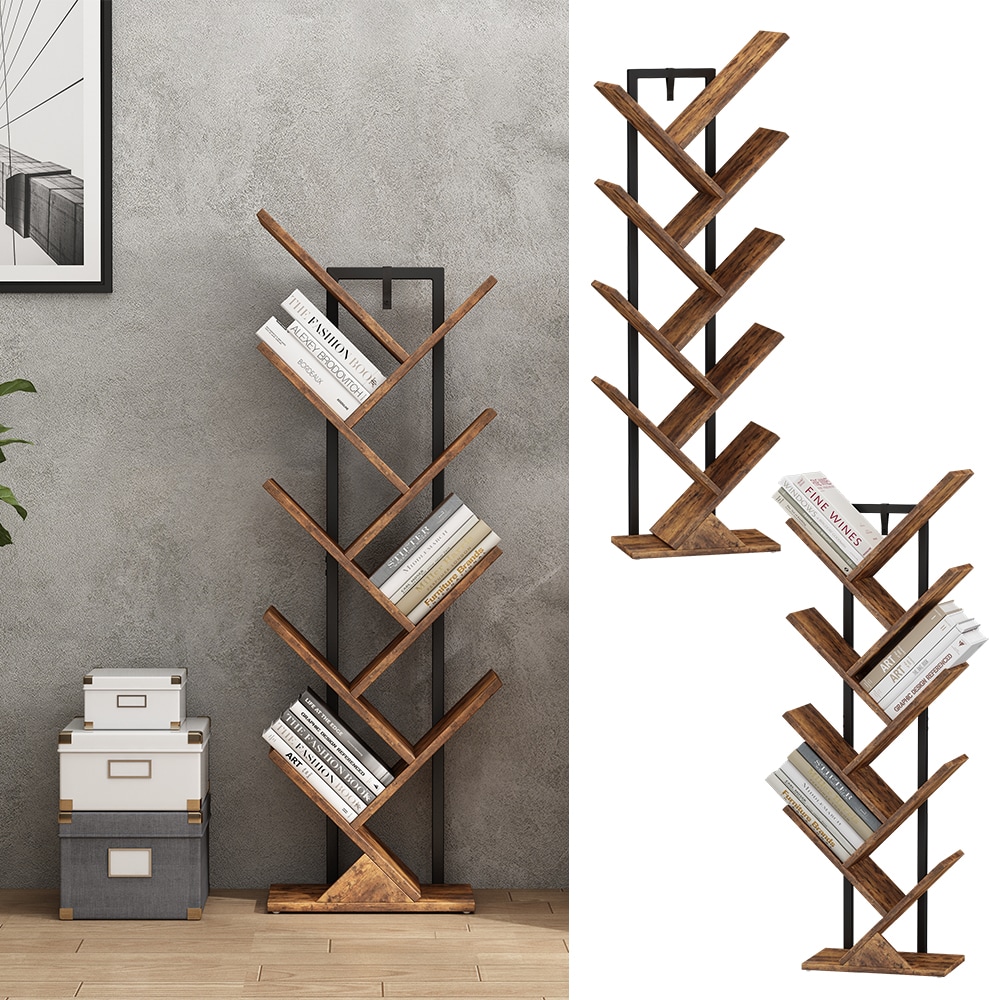 Vicco B&uuml;cherregal Fyrk Antikholz Schwarz 34 x 116 cm - Bild 1