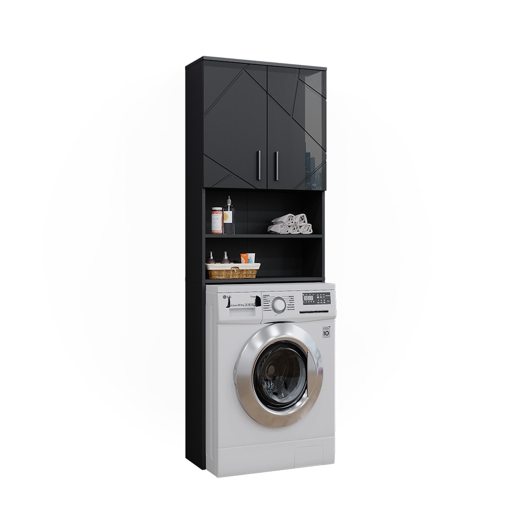 Vicco Wäscheschrank Irma - Schmaler Badschrank 192cm Hoch In Anthrazit