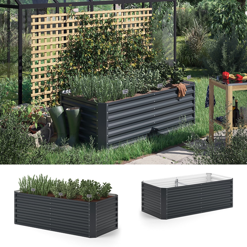 OK-Living Hochbeet Anthrazit 180 x 90 cm - Bild 1