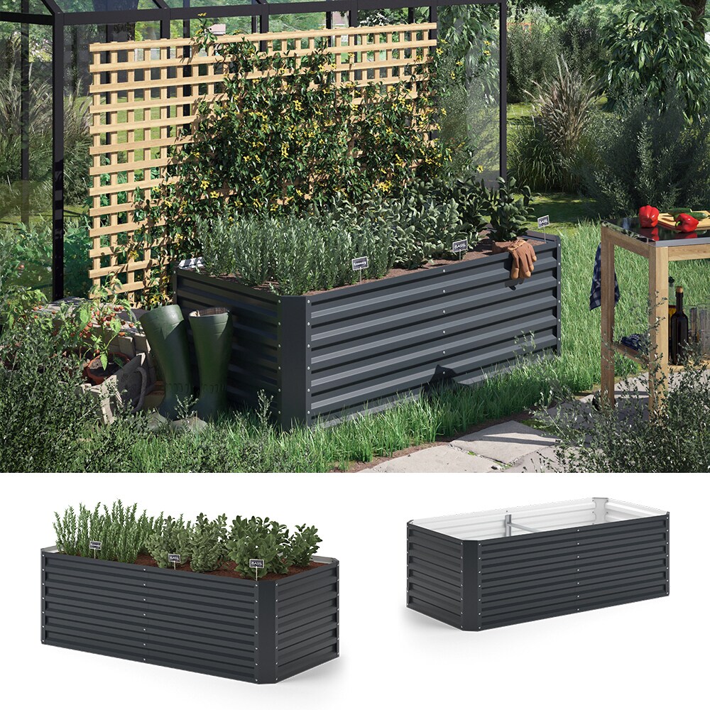 OK-Living Hochbeet Anthrazit 180 x 90 cm | 04066731381302