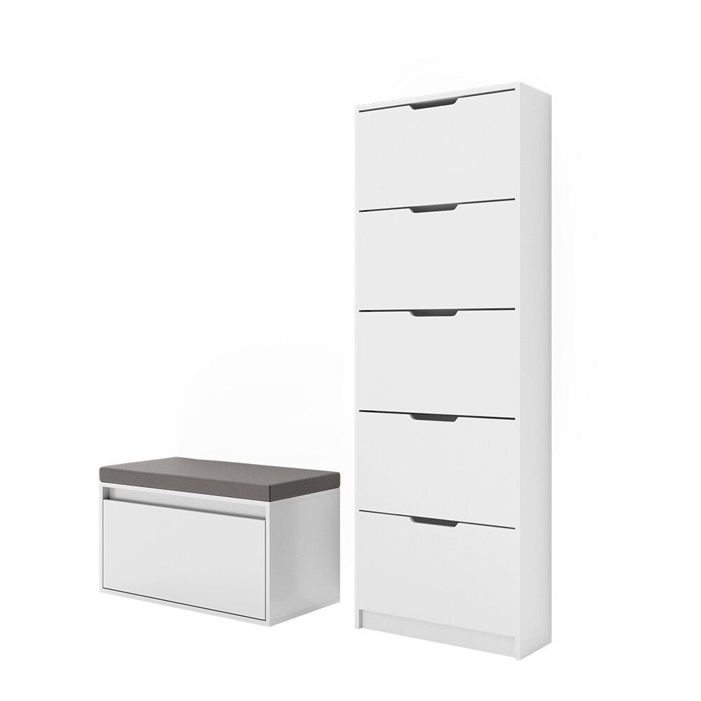 Vicco Schuhkipper "Luca", Wei&szlig;, 2 Teile, mit Sitzbank - Bild 1