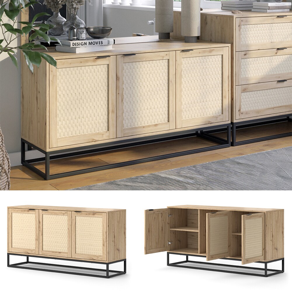 Vicco Sideboard Natal Eiche 140 x 72 cm 3 Türen | 04066731401376