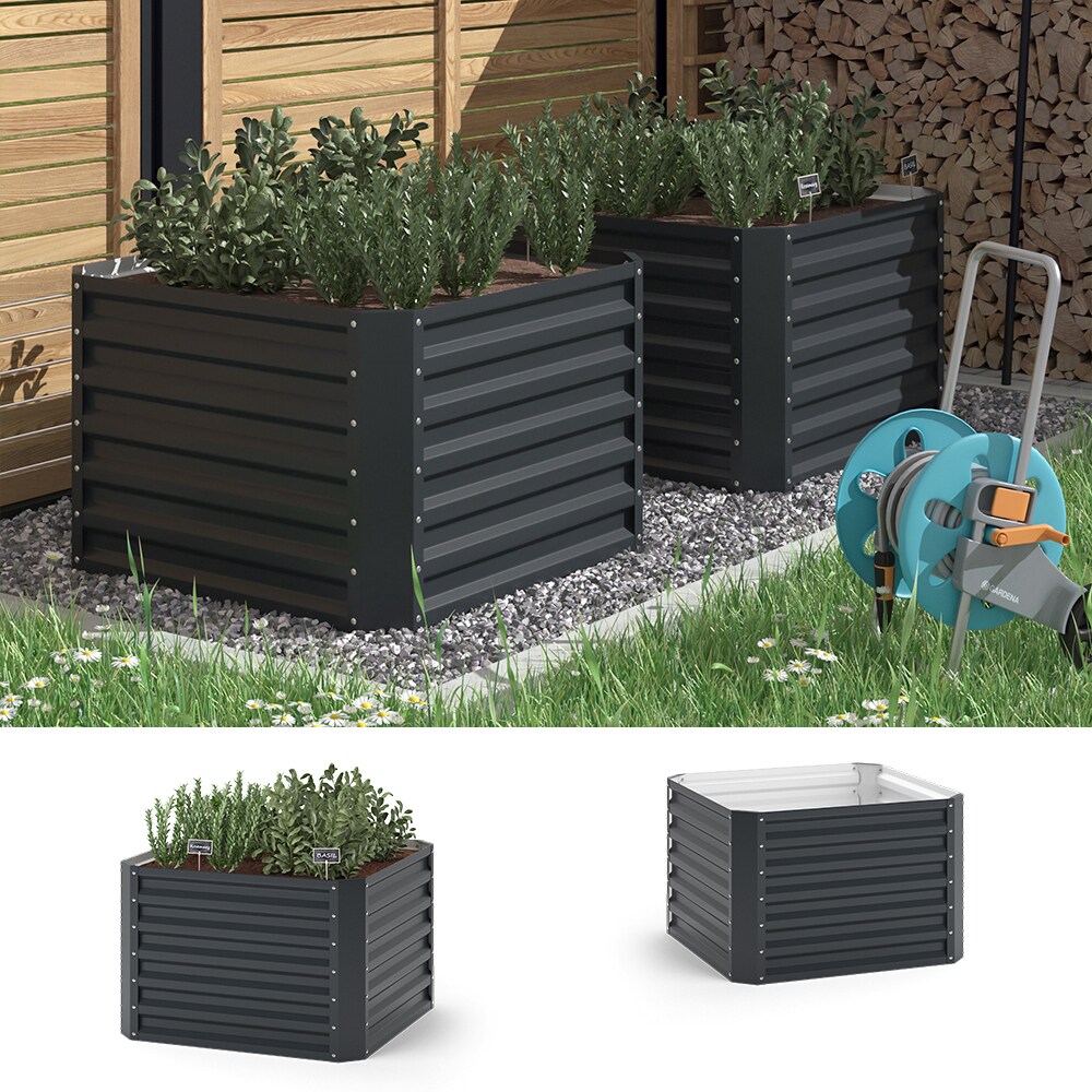 OK-Living Hochbeet Anthrazit 90 x 90 cm | 04066731381326