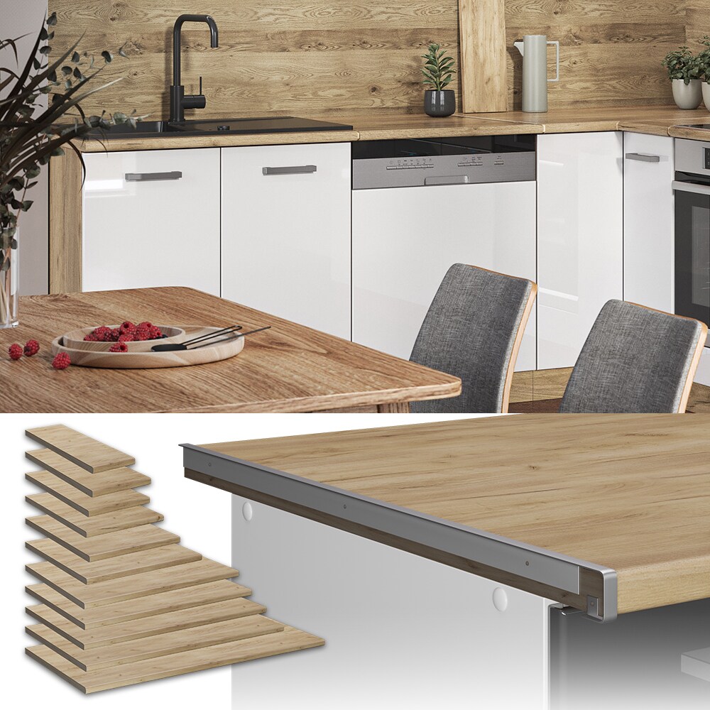 Vicco K&uuml;chenarbeitsplatte R-Line Eiche 30 cm - Bild 1