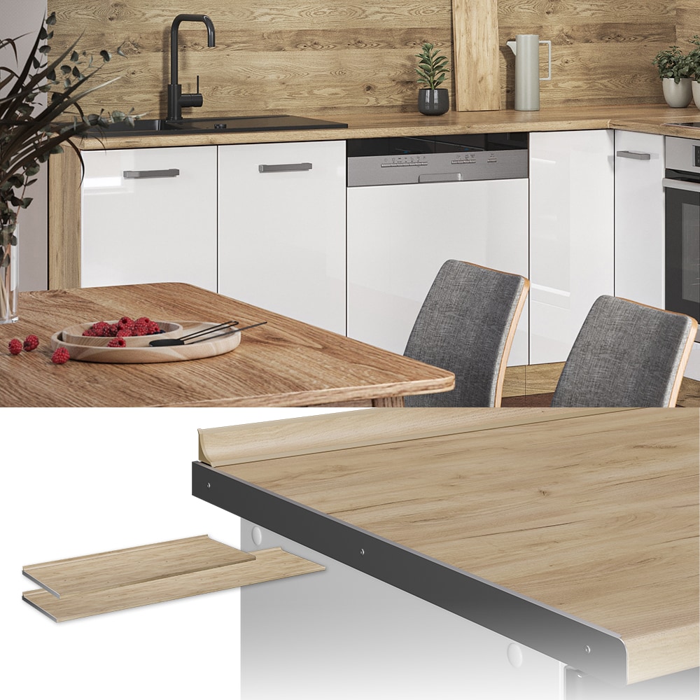 Vicco K&uuml;chenarbeitsplatte R-Line Eiche 160 cm - Bild 1