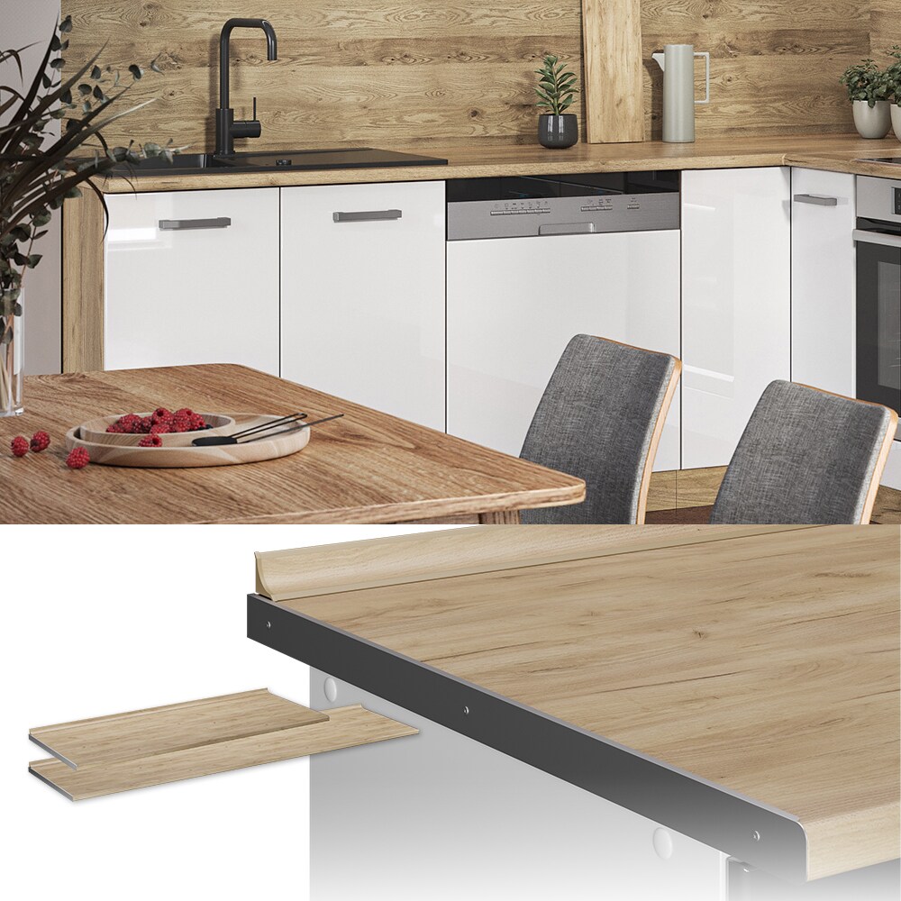 Vicco K&uuml;chenarbeitsplatte R-Line Eiche 240 cm - Bild 1