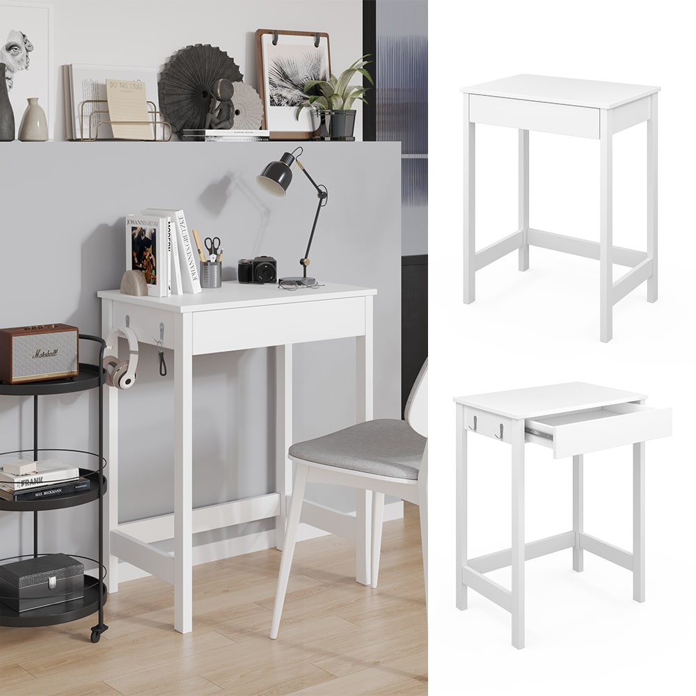 Vicco Schreibtisch Surrey Wei&szlig; 60 x 40 cm mit Schublade - Bild 1