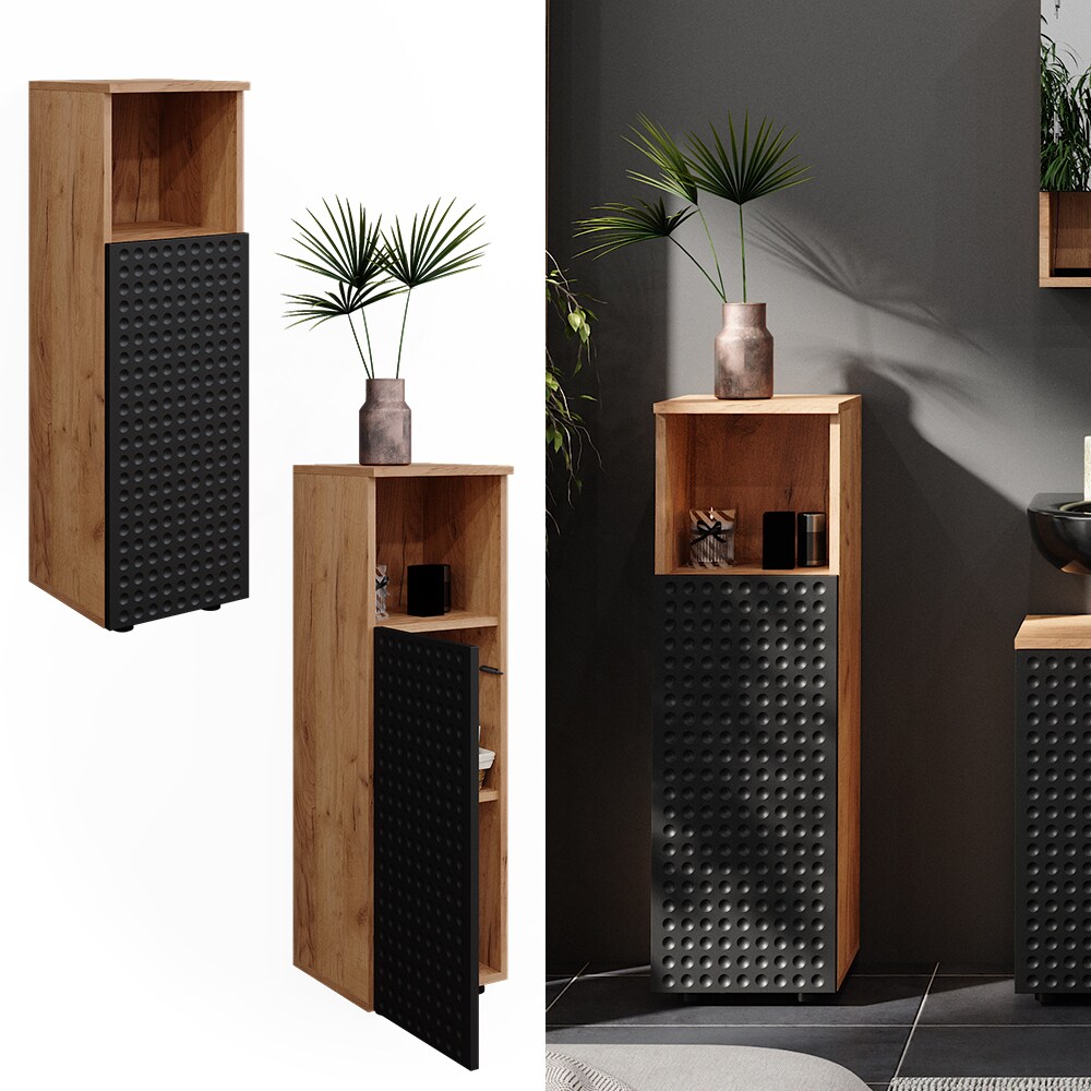 Vicco Midischrank Irma Eiche Anthrazit 30 x 95 cm Badezimmer
