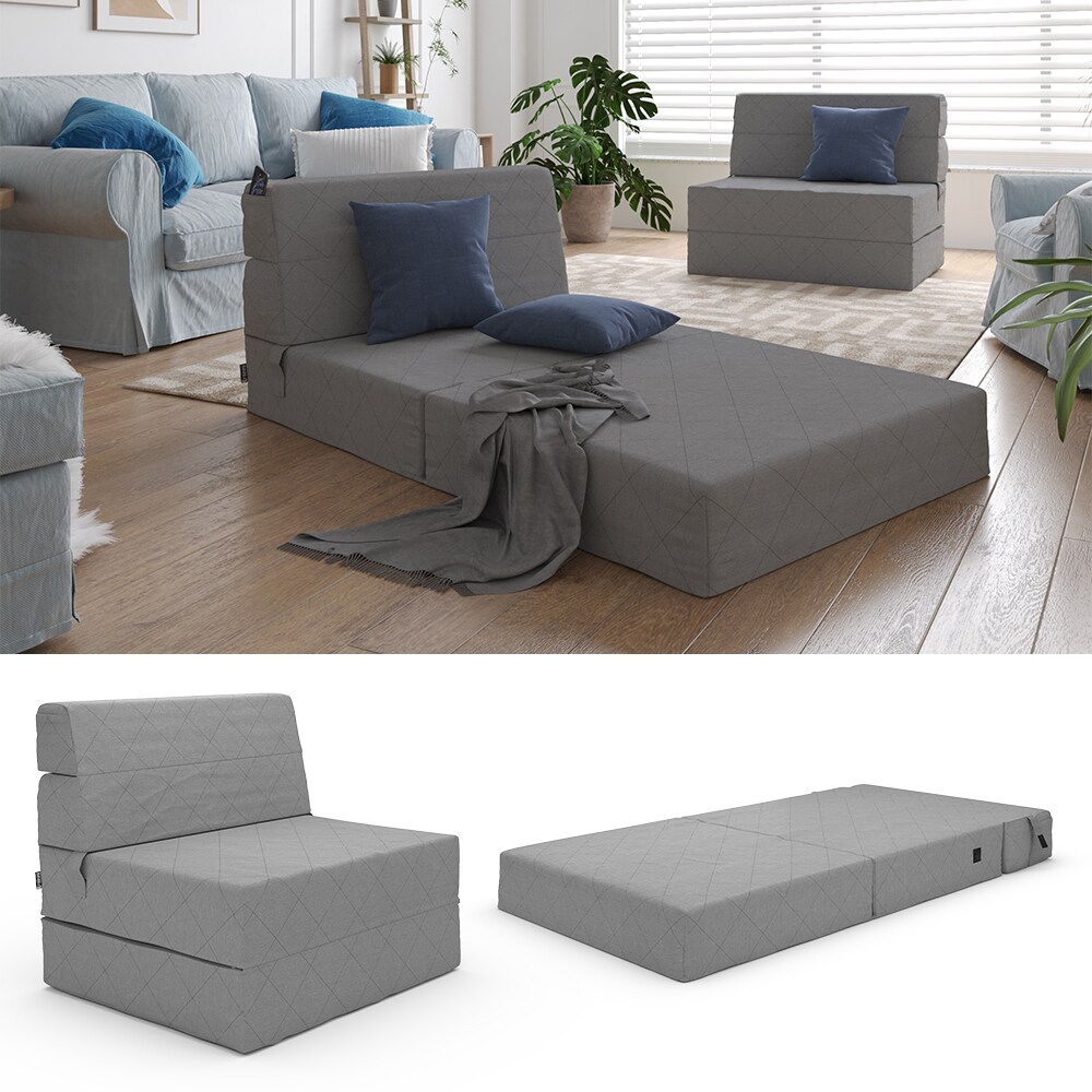 Vicco Sofa Lima Grau 100 cm mit Schlaffunktion - Bild 1