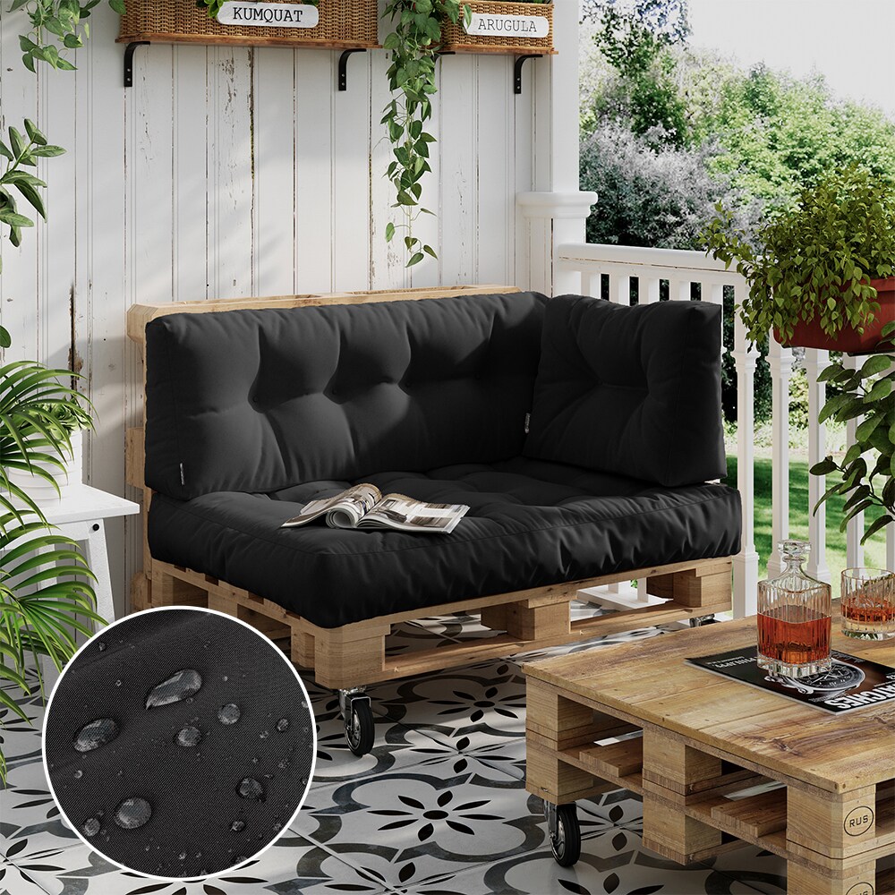 LOUNGEKISSEN PALETTENKISSEN GARTENKISSEN Anthrazit Set Balkonkissen Vicco 384928726333