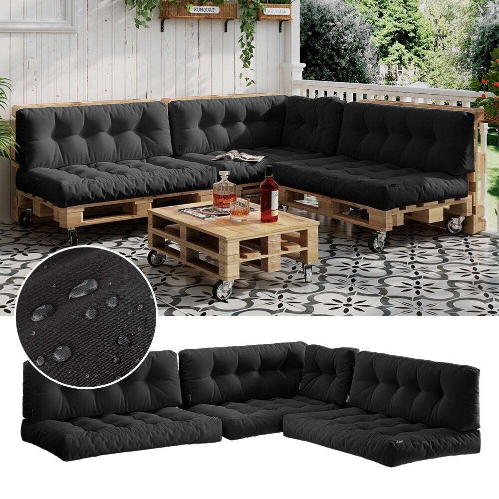 Vicco Palettenkissen-Set Ohio Anthrazit 7 Teile - Bild 1