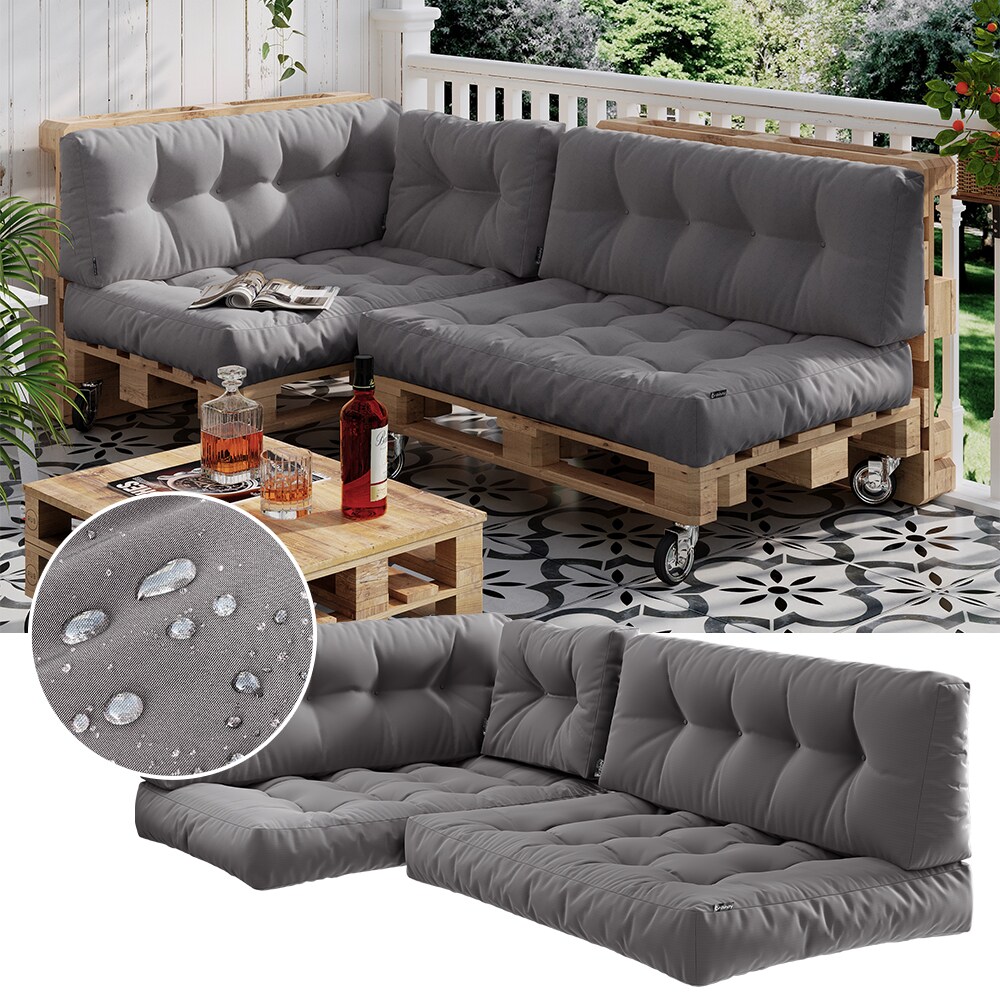 Vicco Palettenkissen-Set Ohio Grau 5 Teile - Bild 1