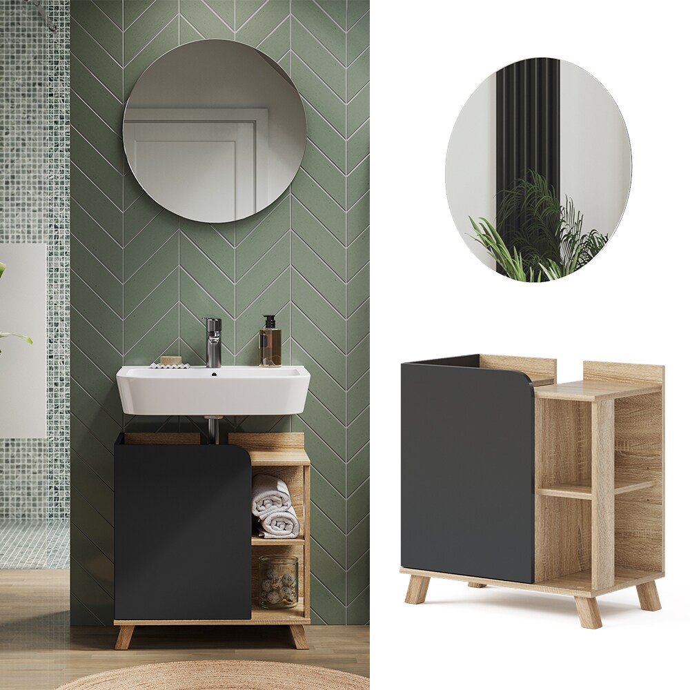 Vicco Badm&ouml;bel-Set Karen Sonoma Anthrazit 2 Teile - Bild 1