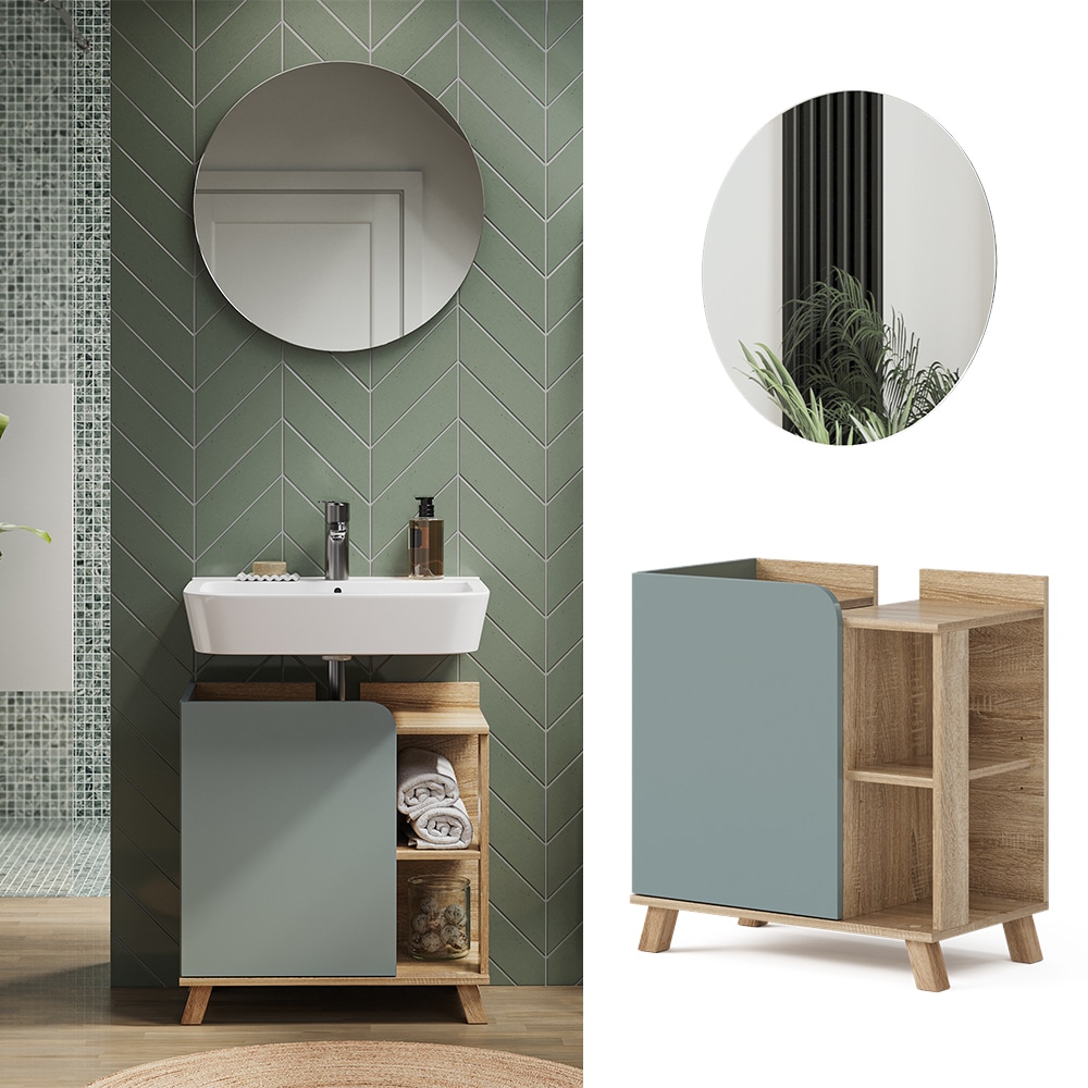 Vicco Badm&ouml;bel-Set Karen Sonoma Mintgr&uuml;n 2 Teile - Bild 1