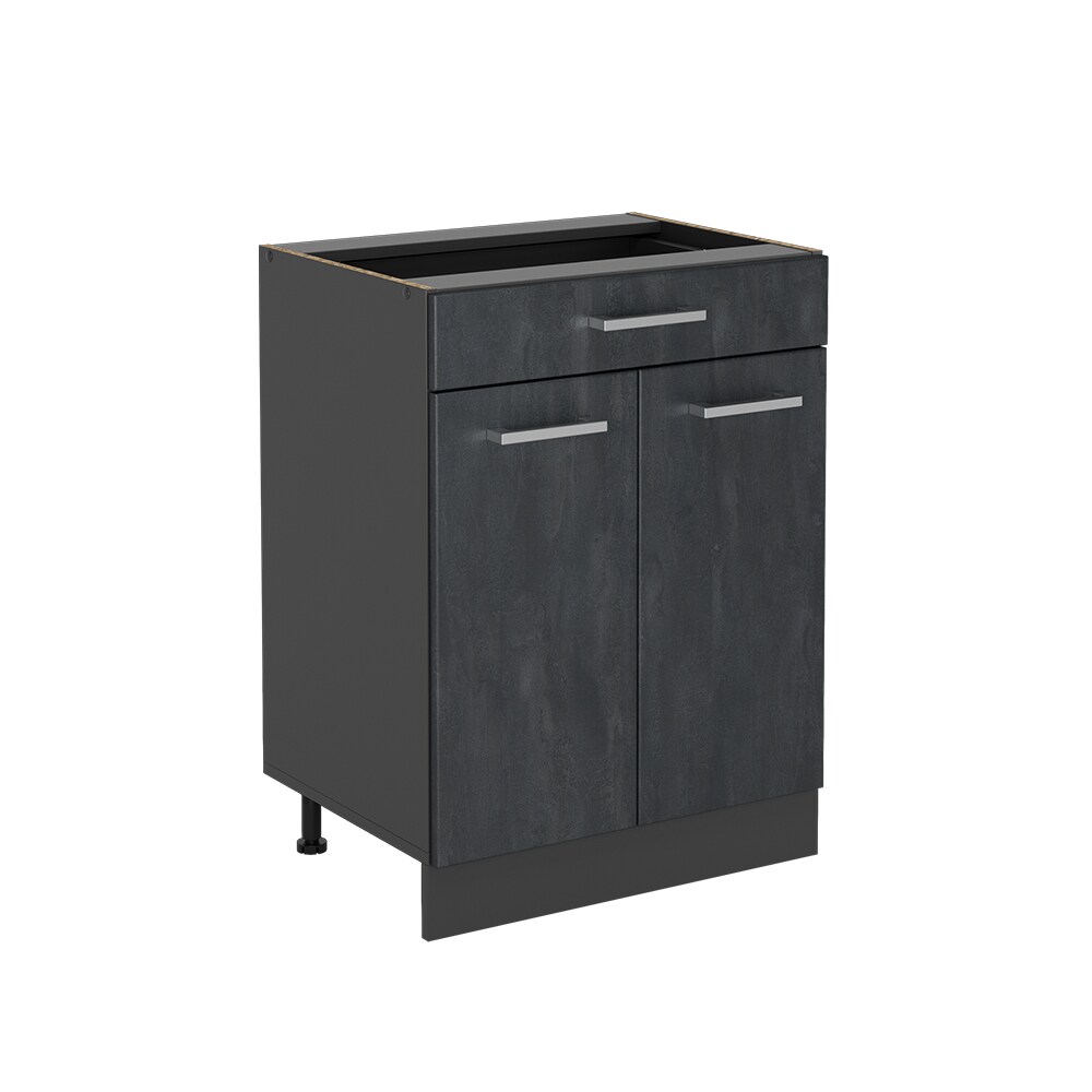 Vicco Schubunterschrank R-Line Schwarz Beton Anthrazit 60 cm ohne Arbeitsplatte