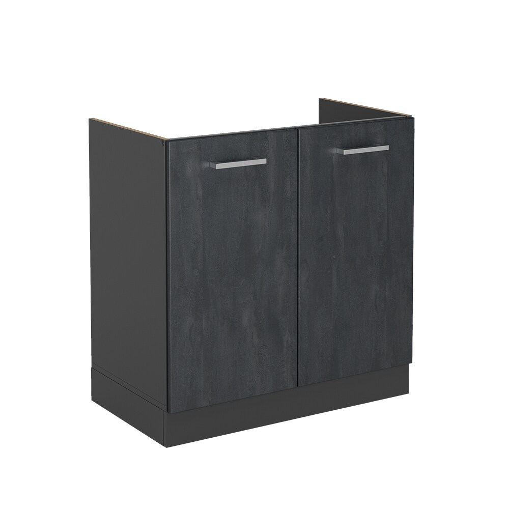 Vicco Sp&uuml;lenunterschrank R-Line Schwarz Beton Anthrazit 80 cm ohne Arbeitsplatte - Bild 1