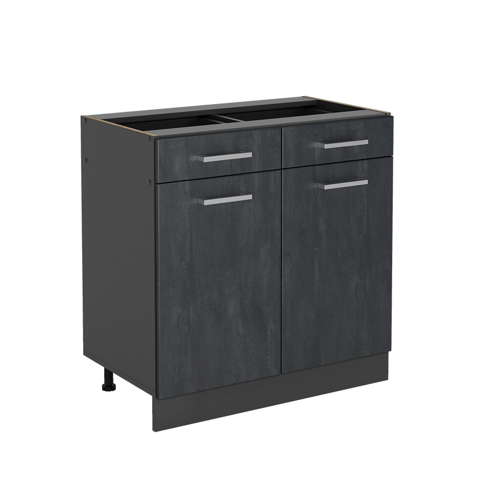 Vicco Schubunterschrank R-Line Schwarz Beton Anthrazit 80 cm ohne Arbeitsplatte
