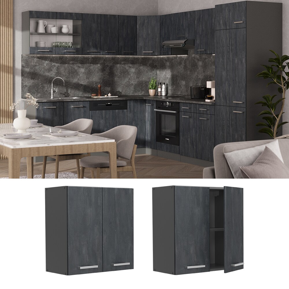 Vicco Hängeschrank R-Line Schwarz Beton Anthrazit 60 cm
