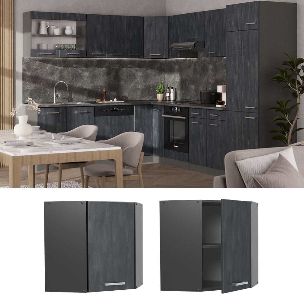 Vicco Eckh&auml;ngeschrank R-Line Schwarz Beton Anthrazit 57 cm - Bild 1