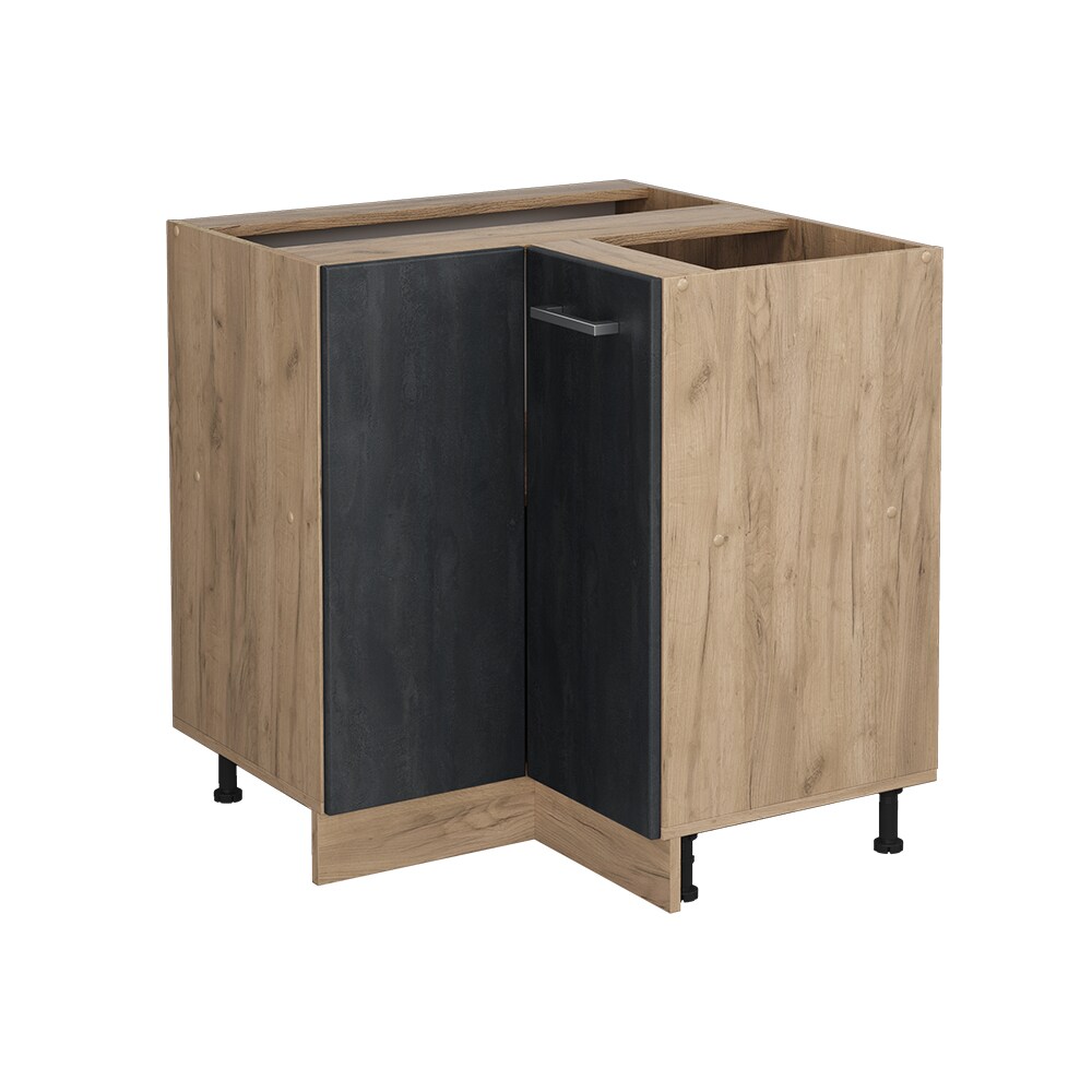 Vicco Eckunterschrank R-Line Schwarz Beton Eiche 87 cm ohne Arbeitsplatte - Bild 1